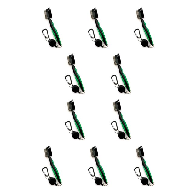 Cepillo de palo de golf Soidarity de acero inoxidable Reemplazo ergonómico portátil Accesorios de zapatos Verde sin tapa 10Conjunto