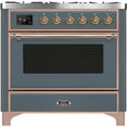 thumbnail image 2 of ILVE Majestic II 36" LP Glass Door/Griddle Metal Range in Blue Gray/Copper, 2 of 3