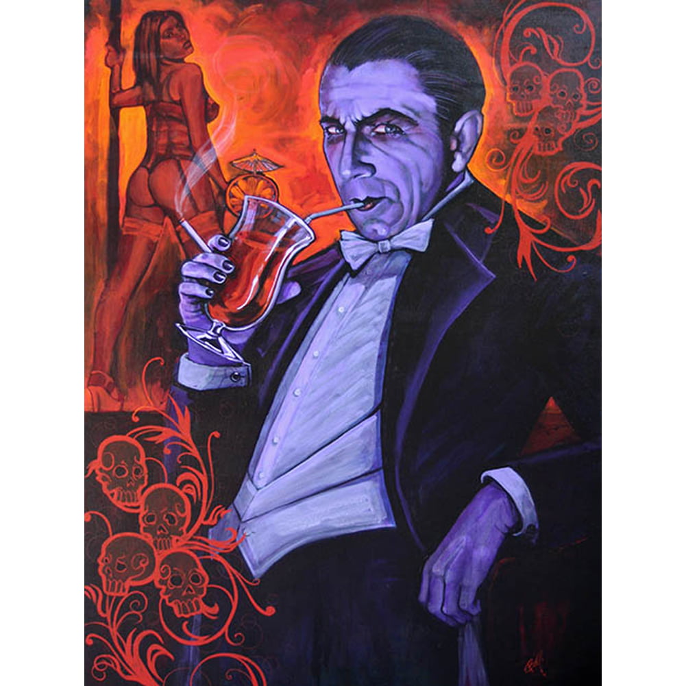 Smarrmy Extraordinaire by Mike Bell Dracula Vampire Bela Lugosi Canvas  Giclee
