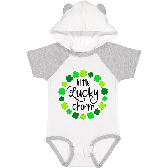 Inktastic Little Lucky Charm with Four-leaf Clovers Boys or Girls Baby Bodysuit