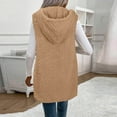 thumbnail image 6 of Fashion Women Solid Color Vest Sleeveless Open Front Long Cardigan Plus Size Flannel Coat Winter Warm Fuzzy Coat with Pockets Sleeveless Fleece Jacket Long Warm Winter Coat Outerwear, 6 of 8