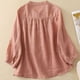 thumbnail image 4 of Ailaofu Women's Casual Linen Shirts – Classic Fit Long Sleeve Button Down Top Collared Blouse, 4 of 6