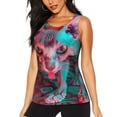 thumbnail image 1 of Balery Psychedelic Hairless Cat Camiseta sin mangas estampada ligera para mujer, tops de entrenamiento sin mangas, camisetas de yoga transpirables de secado rápido.-Small, 1 of 7