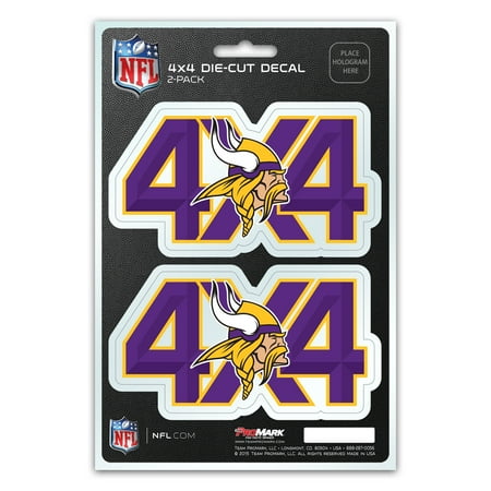 John Randle Minnesota Vikings - Minnesota Vikings 4X4 Team Decal 2-Pack Set - No Size