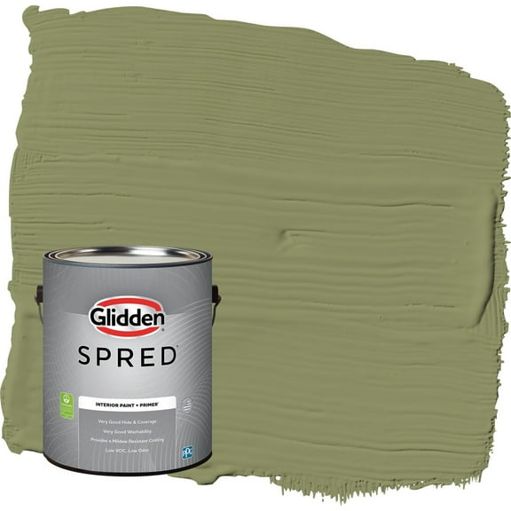 Glidden Spred Paid in Full / Green Semi-Gloss Interior Paint with Primer, 1 Gallon