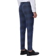 thumbnail image 3 of Lars Amadeus Men's Dress Plaid Slim Fit Flat Front Business Pants with Pockets, 3 of 6