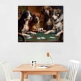 thumbnail image 3 of Awypu  Dogs Playing Poker 98 Canvas Art - Home Decor Wall Art Print Poster Painting Large, 3 of 5
