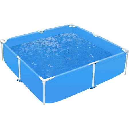 COVERONICS 59“x59“ Metal Frame Pool Summer - COVERONICS Swimming Pool for Summer Water Play  Outdoor Indoor Pool Ball/Sand Pit for Backyard Party