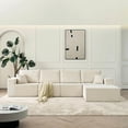 thumbnail image 6 of Topcobe 139.3" Luxe Modular Sofa Section, Effortless Boneless Couch, Ottoman & Pillow Set, Ideal Living & Bedroom Space, Beige Comfort, 6 of 12