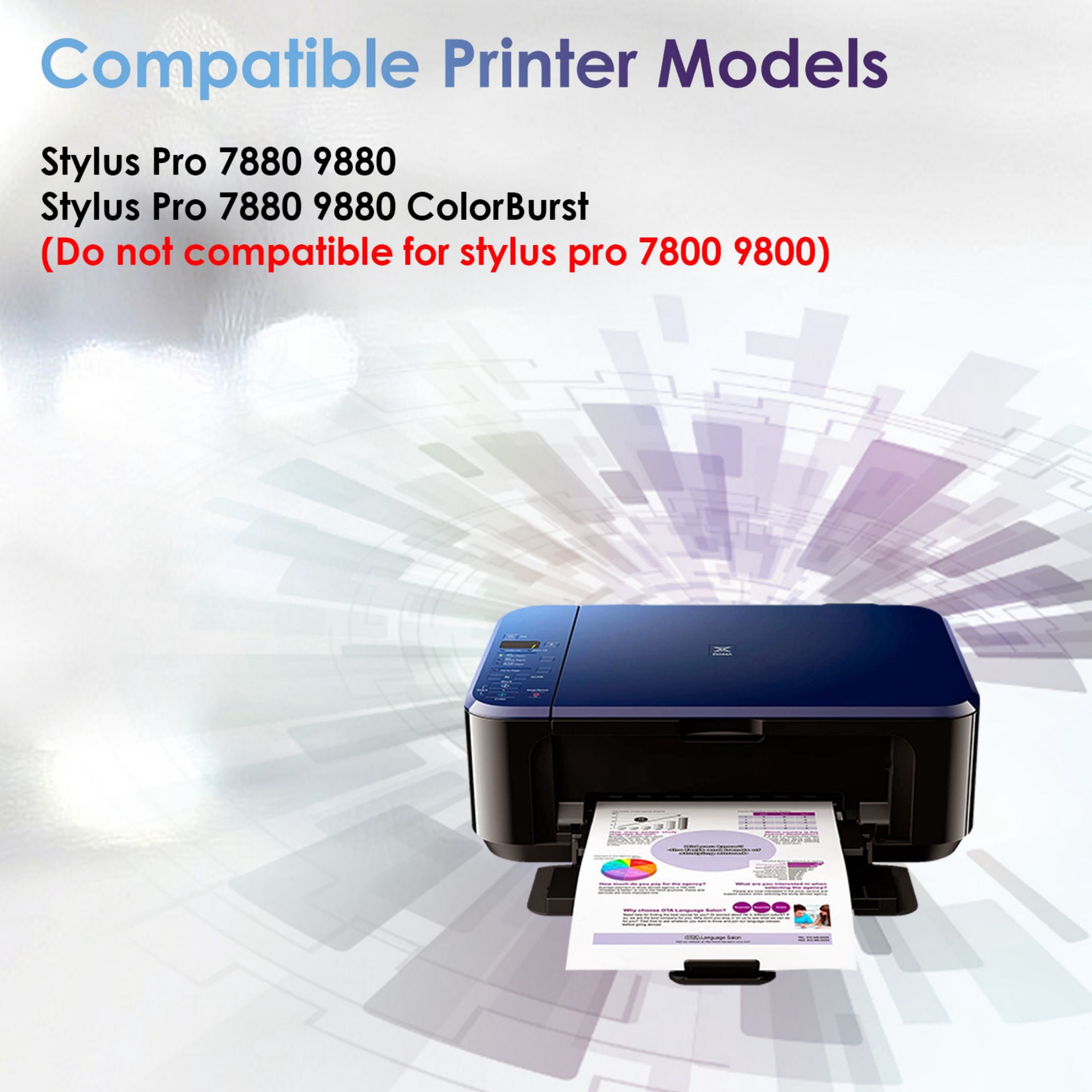 T603100-T603900 Compatible Ink Cartridge for T6031 T6032 T6033 T6034 T6035 T6036 T6037 T6038 T6039 Replacement for Stylus Pro 7880 9880 Professional Edition Printer (9 Pack)