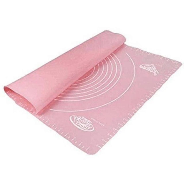 Tapete de silicona extragrande para hornear, ideal para extender masa, con medidas. Tapete de silicona reutilizable antiadherente para hornear (rosa).