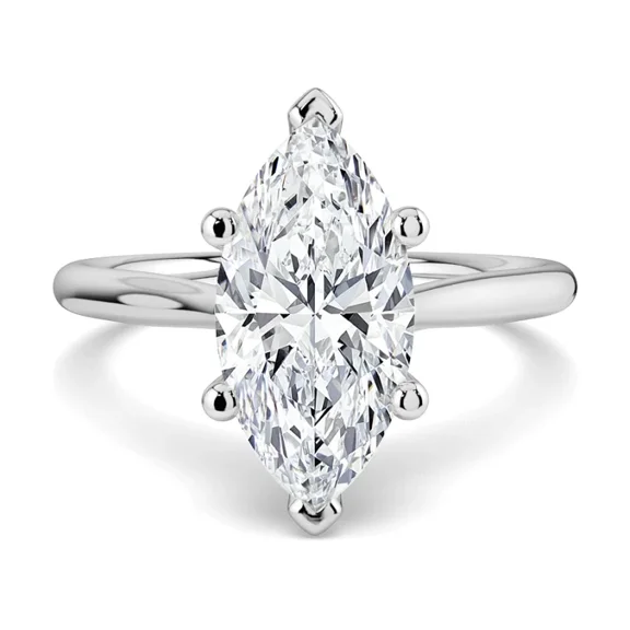 1.5CT Marquise Cut Lab Grown Diamond Enagement Ring for Women 925 Sterling Silver Solitaire Ring