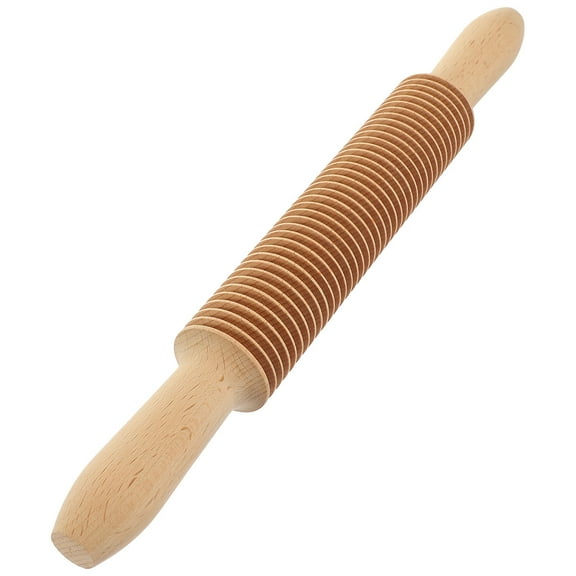 MERRYHAPY Light Brown Wooden Dough Roller for Homemade Pasta, Noodle Cutting and Baking Preparation
