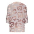 thumbnail image 4 of Offres jusqu'à 70 % de Réduction! Hauts d'Été pour Femmes Fashiopn 2024 Grande Taille Imprimé Décontracté Col en V Manches 3/4 Haut/chemise Cadeau pour Femmes en Solde, 4 of 5