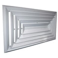 thumbnail image 1 of Difusor Rectangular para Aire DiamanBis 4 Way 6x6 100% Aluminio Blanco 225m3/hr 4 vias marco biselado., 1 of 1