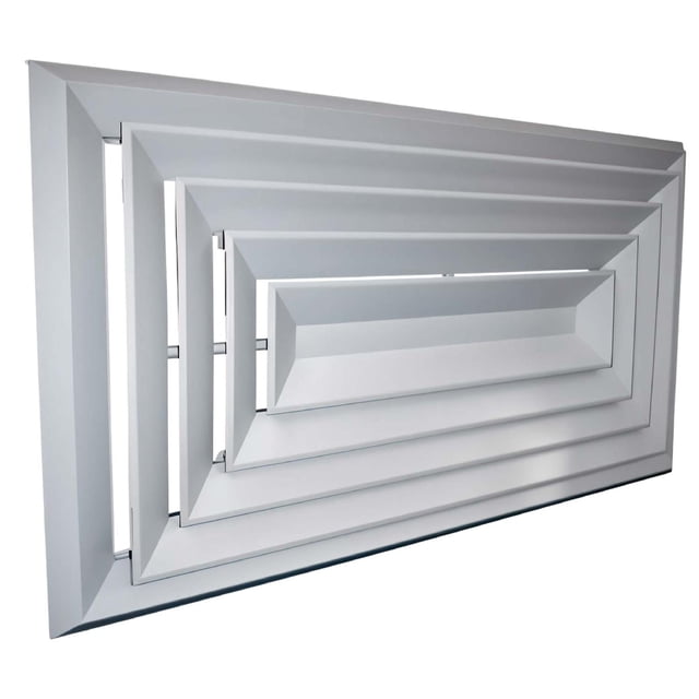 Difusor Rectangular para Aire DiamanBis 4 Way 6x6 100% Aluminio Blanco 225m3/hr 4 vias marco biselado.