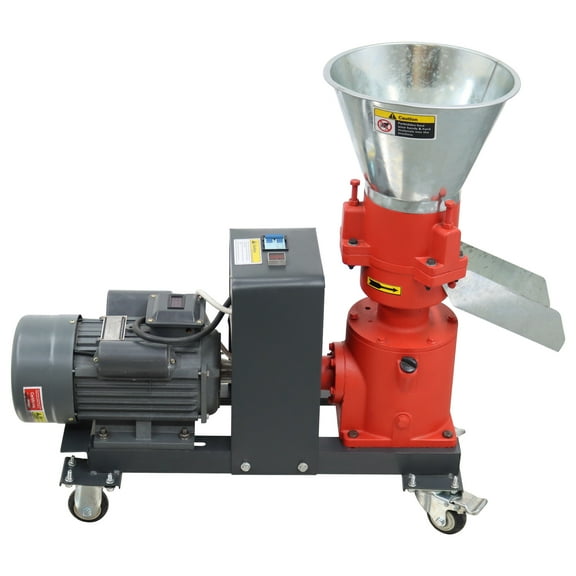 6mm Feed Pellet Mill Machine Poultry Feed Pelletizer 220V 330lb/h with 3 Head Rollers