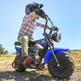 thumbnail image 5 of XtremepowerUS 99cc 4-Stroke Gas Mini Dirt Bike, Pull Start, Off-Road Trail Bike, Max Speed 23 MPH, 185 lb Capacity, blue/Black, 5 of 9