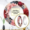 thumbnail image 3 of Designart "Dark Pink Peony Renaissance II" Floral Multicolor Large Round Mirror - Round Bedroom Mirror Wall Decor - Cottage Round Printed Mirror - 23" x 23", 3 of 6