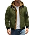 thumbnail image 3 of Sookity Men's Fleece Lined Jacket Winter Coats Ski Jacket Winter Warm Snow Coat Waterproof Windbreaker Hooded Work Outerwear Snowboarding Jackets with Pockets,suéter hombre Army Green L, 3 of 9