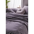 thumbnail image 3 of Pavish Export Lilac Color Washed Linen Duvet Cover With 2 Matching Pilow Case Boho Comforter Quilt Cover Queen, 3 of 5
