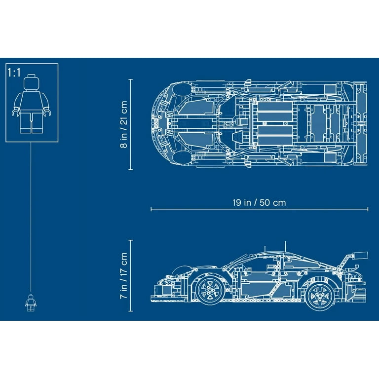 Technic 911 RSR Race Car Model Building Kit Advanced Replica Exclusive Collectible Set Gift for Kids Boys Girls 42096 Walmart