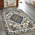 thumbnail image 3 of 3'x5' Area Rugs, Navy Blue Brown Southwestern Indoor Outdoor Area Rug for Living Room Bedroom, Boho Retro Geometric Ethnic Washable Bathroom Rugs Kitchen Floor Carpet Mats Home Decor Aesthetic, 3 of 8
