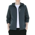 thumbnail image 3 of Men Long Sleeve Autumn Winter Hooded Top Blouse Coat Jacket With Pockets, 3 of 3