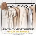 thumbnail image 6 of Techzoo Premium Black Velvet Hangers 25 Pack - Space Saving Felt Hanger, Non Slip Clothes Hangers for Closet, Heavy Duty Hanger for Coats, Shirts & Pants, 360° Swivel Hook, Hold Up to 10 lbs, 6 of 7