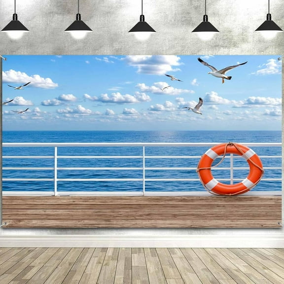 Cruise Decorations Photo Backdrop Photography Background Cruise Theme Ship Deck Birthday Party Summer Tropical Backdrops Photo Booth Prop