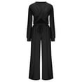 thumbnail image 3 of Womens Lounge Set Sevevn Women 2 Piece Outfits Sweatsuit Set Twist Front Cropped Sweatshirt Wide Leg Sweatpant Lounge Set Tracksuit, 3 of 7