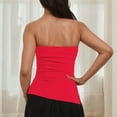 thumbnail image 5 of ZyeKqe Womens Tube Top Strapless Tops Sleeveless Going out Top Ruched Asymmetrical Hem Shirts, 5 of 8