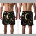 thumbnail image 3 of luoweisi Men's Beach Shorts Quick Dry Swim Trunks with Mesh Lining Golden Moon L, 3 of 5