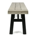 thumbnail image 6 of Bettinger Acacia Wood Outdoor Dining Benches, Set of 2, Light Gray Wash and Black, 6 of 7