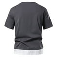 thumbnail image 4 of AHTJRT Men's Soft Stretch Lightweight Short Sleeve Casual Henley Pullover T-Shirt V Neck Basic Tees Tops Dark Gray L, 4 of 4