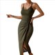 thumbnail image 2 of Vestido de Cóctel Ajustado para Mujer, Sin Mangas, con Tirantes Finos Ajustables, Abertura en la Cintura, Espalda Descubierta y Corte Midi Verde S, 2 of 9