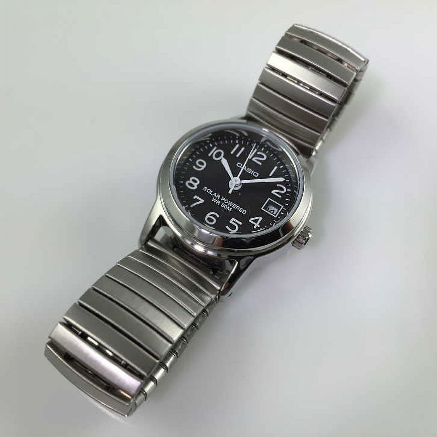 Women's Solar-Powered Easy Reader Watch, Silver Expansion Band