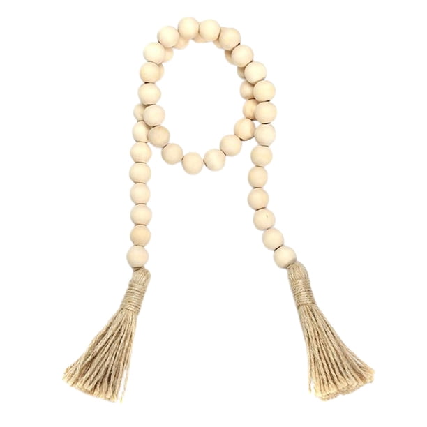 Guirnalda de madera natural Perfecl Borla de macramé hecha a mano para decoración de hogar