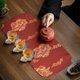 thumbnail image 1 of Tea Set Mat Decorative Washable Exquisite Embroidery Tea Ceremony Mat for Tabletop Red, 1 of 3