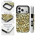 thumbnail image 5 of Wallet Case For Apple iPhone Air / 17 Pro / 17 Pro Max Series with Card Holder, PU Leather Kickstand Card Slots Screen Protector Included For iPhone 17 Series, Gold Leopard, 5 of 8