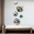 thumbnail image 3 of Designart "Geometric Shadows in Blue and Black I" Minimalism Metal Wall Art Set of 5 Piece, 3 of 5