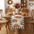 thumbnail image 6 of Fall Linen Table Runner, Maple Leaf Pumpkin Print Fall Harvest Thanksgiving Table Runners for Dining Table Decor, 6 of 6