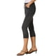 thumbnail image 4 of INSPIRE CHIC Pantalones de mezclilla ajustados para mujeres, cintura elástica, capri clásicos, tamaño XS, negro, 4 of 6