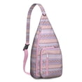 thumbnail image 1 of Traditional Folk Art Sling Backpack - Rustic Boho Shoulder Bag for Travel, Cycling & Mountain Climbing, 1 of 4
