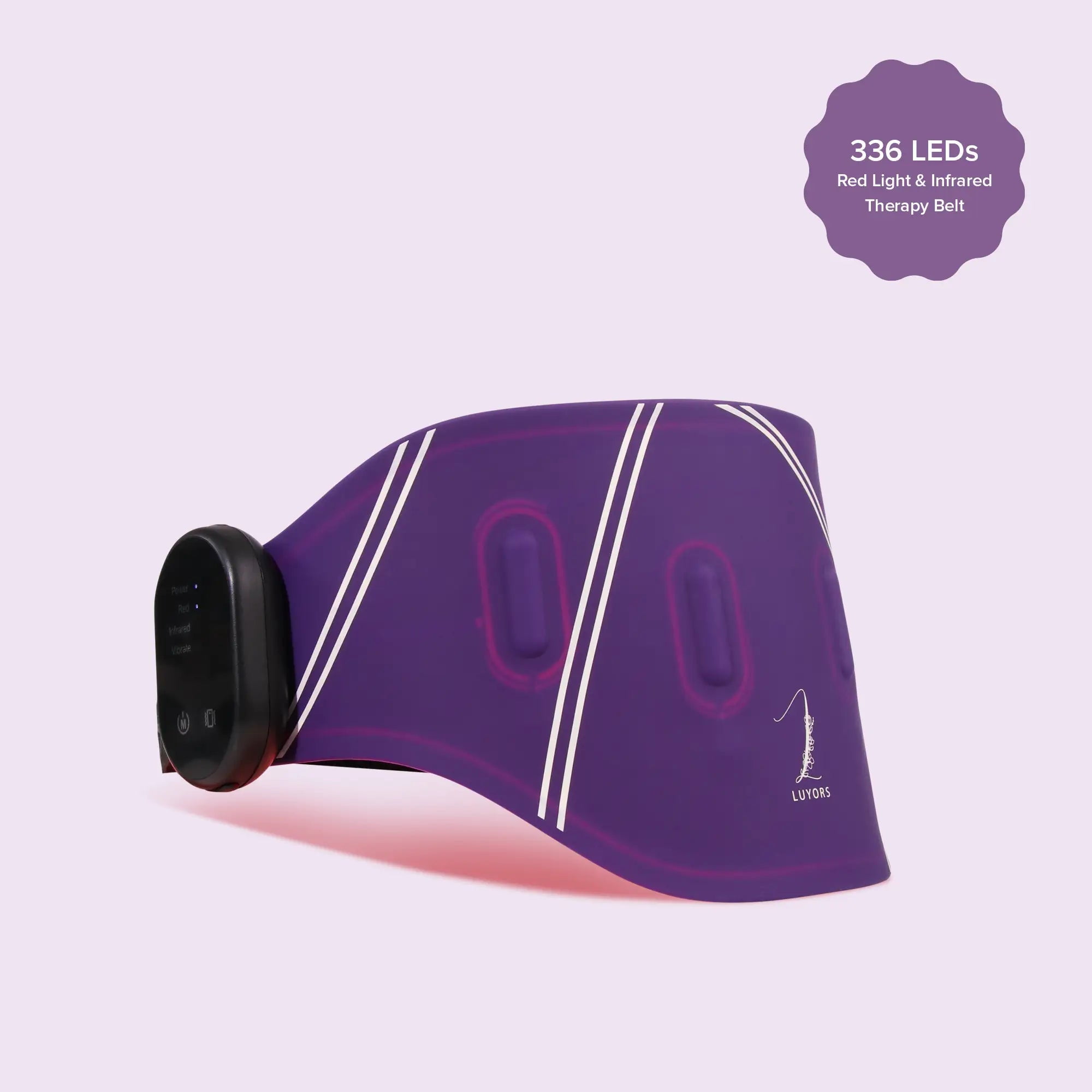 Luyors Red and Infrared LED Belt with Vibration – 305 Light Therapy, Rechargeable, Portable Red Light Therapy for Body