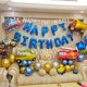 thumbnail image 3 of Banner de globos de feliz cumpleaños azul / Banner de feliz cumpleaños oro rosa / Banner de feliz cumpleaños globos plateados Banner de feliz cumpleaños Guirnalda de feliz cumpleaños negra Letra dora, 3 of 5