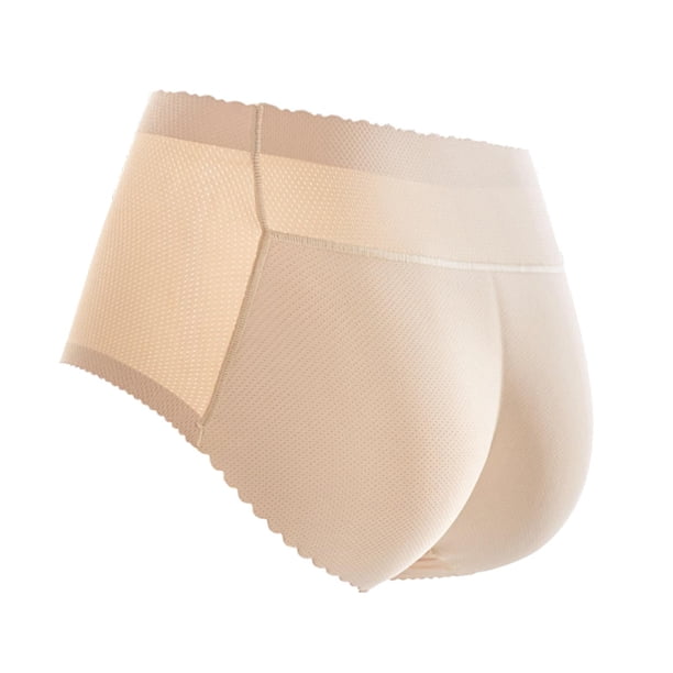 Bragas de realce de glúteos y caderas para mujer, sin costuras, acolchadas, transpirables, con relleno en la parte media L