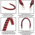 thumbnail image 3 of 1 pc 17 Inch Braided Imitation Leather Replacement Handles Purses Straps Handbags Shoulder Bag Strap with Swivel Lobster Buckles Red, 3 of 9