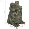 thumbnail image 3 of Sunnydaze Hear No Evil, See No Evil, Speak No Evil Frog Trio Statues - 10", 3 of 9