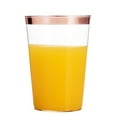 thumbnail image 5 of 100 Rose Gold Plastic Cups 10 Oz Clear Plastic Cups Tumblers Rose Gold Rimmed Cups Fancy Disposable Wedding Cups Elegant Party Cups with Rose Gold Rim, 5 of 6